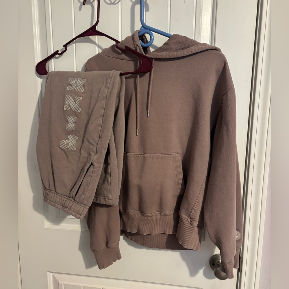 PINK Victoria's Secret Brown Hoodie and sweatpants set